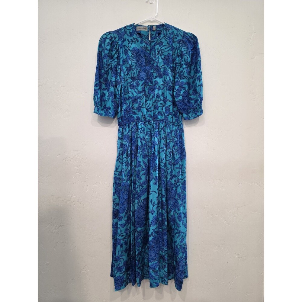 Adrianna Papell Vtg 1980's Silk Day Dress Size 10